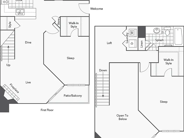 2 BR x 2 BA - C1 (Affordable 50) Floorplan 2 BR x 2 BA - C1 (Affordable 50) Floorplan