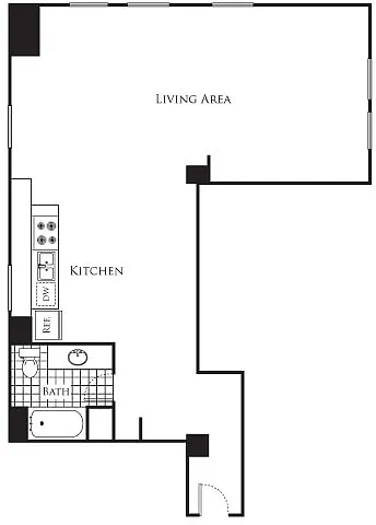 Floor plan One Bedroom 01 Stack