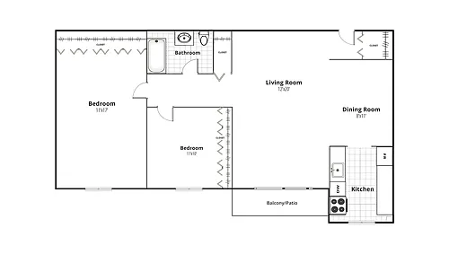 Floor plan Two Bedroom