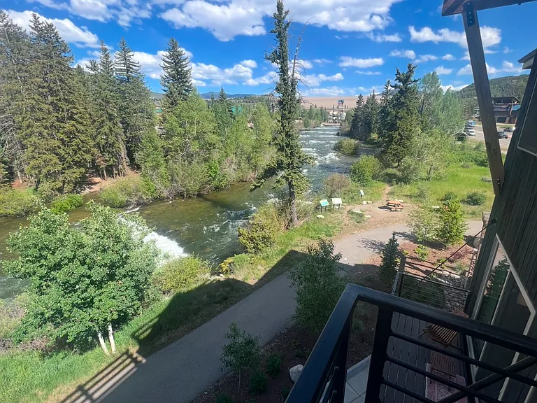 Bedroom balcony with views of the Blue River