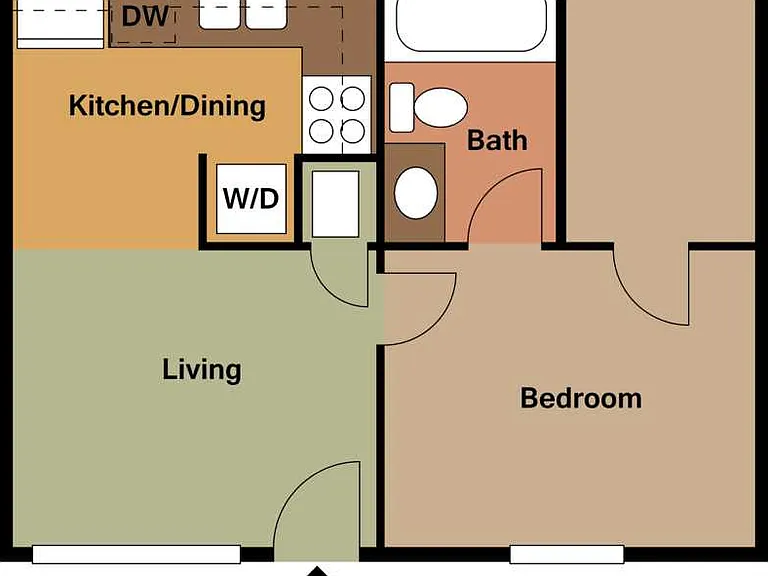 1Bed 2D Floor Plan 1Bed 2D Floor Plan