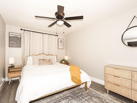 Queen sized bed, large dresser, and closet. Nightstands with lamps and usb ports