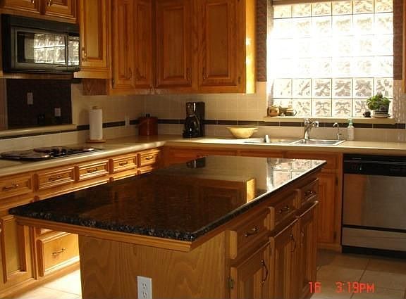 Kitchen with granite island
