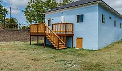 Backyard with new patio