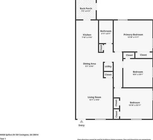 3 bed, 1.0 bath, 1073 sqft, $1,605 — Photo 2