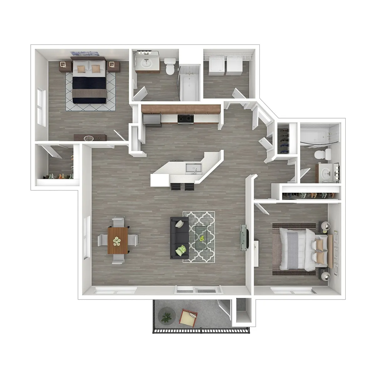 Floor plan Two Bedroom - Plan C