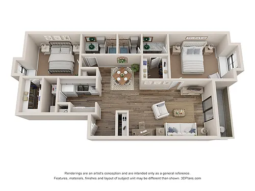 Floor plan 2 Bed 2 Bath Renovated 1068 sq ft