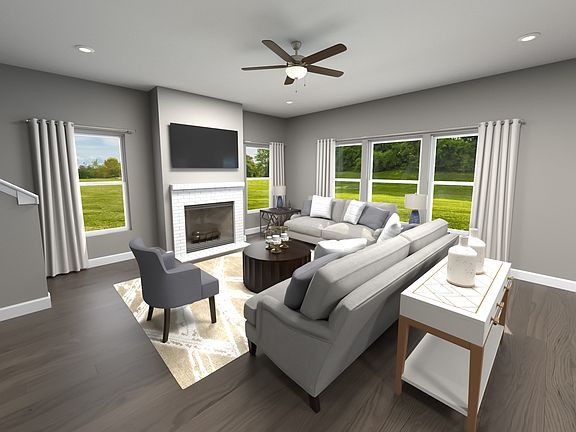 Open-concept living area.