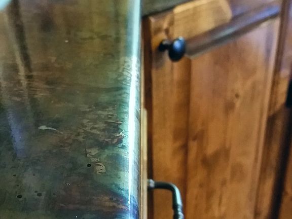 metal countertop detail