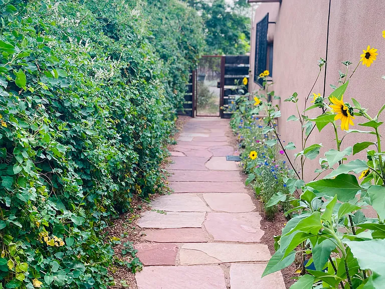 The walk from the front gate to your casita