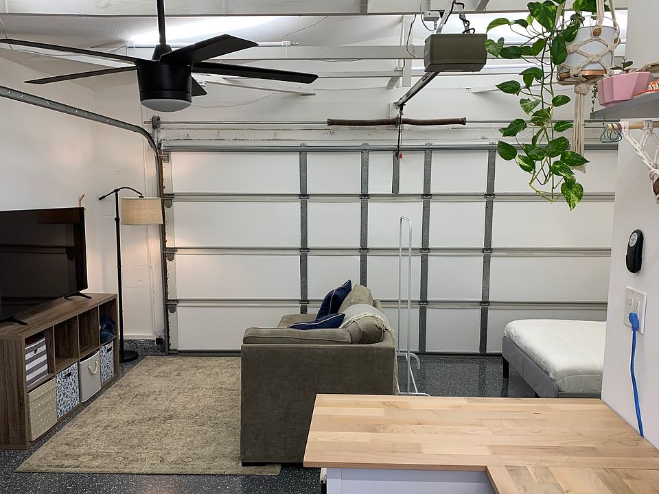 One side of the ADU is the garage door which helps with easily moving your furniture in and out.