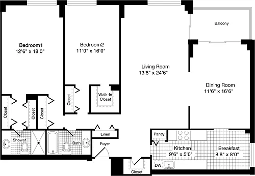 Floor plan 2 Bedrooms D