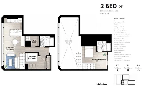 Floor plan 2 Bed 2F