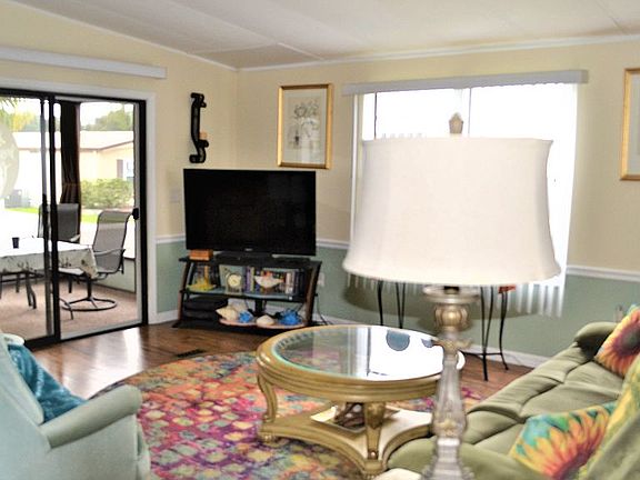 Living room with lanai view