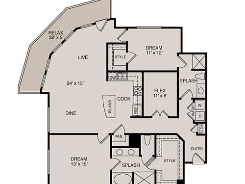Floor plan C5 2-2 Study