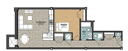 Floor plan 1 Bed 1 Bath