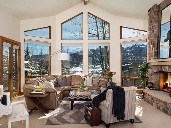 Living Room with 2-Story Window Wall