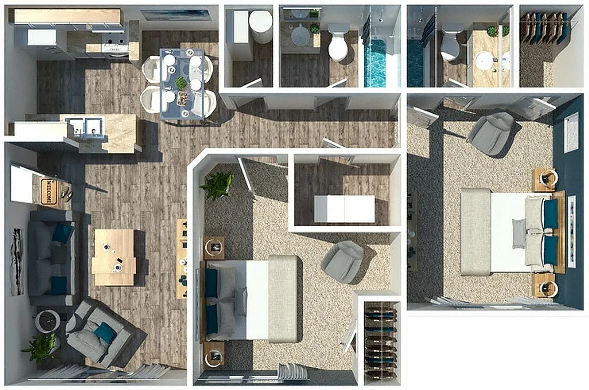 Floor plan 2X2 60
