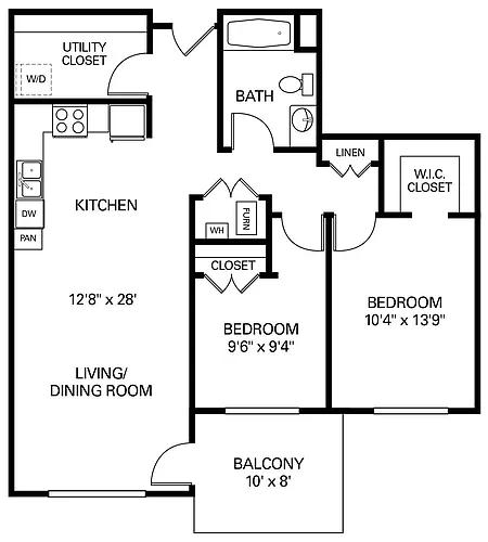 Floor plan 2BD-H