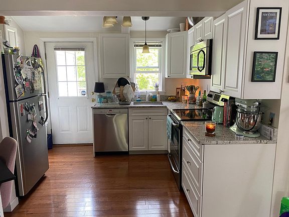 Kitchen with door to outside patio