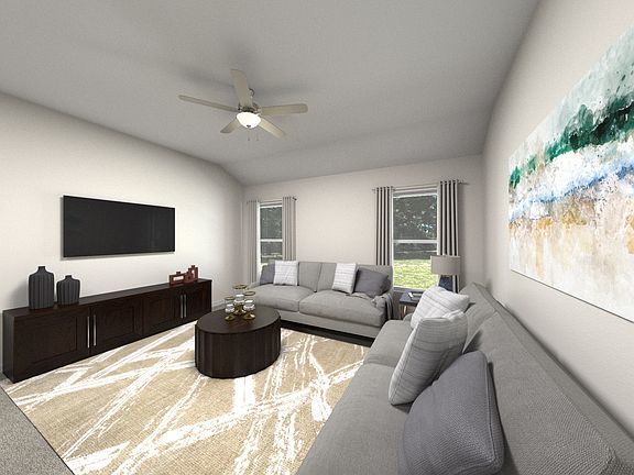 Kick your feet up after a long day in your cozy living space.