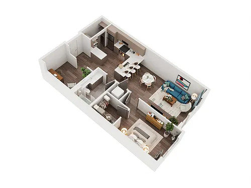 Floor plan One Bedroom Den 1