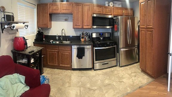 full size kitchen with pantry.