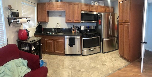 full size kitchen with pantry.