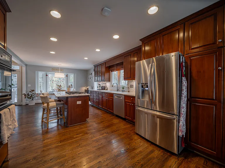 Fridge and oven remain but other furnishings have been removed