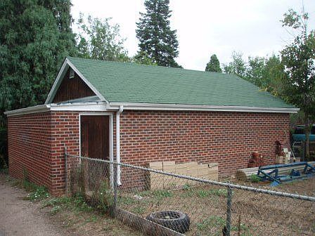 Detached oversized 2 car garage and storage area