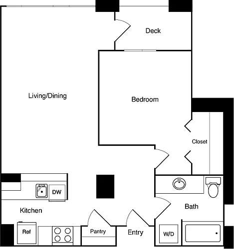 Floor plan 1 Bed 505 SE