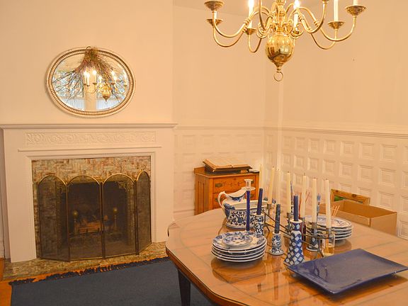 Dining Room with gas fireplace