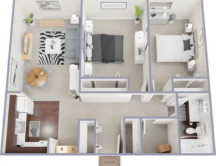 Two bedroom, one bath, 860 square foot apartment Two bedroom, one bath, 860 square foot apartment