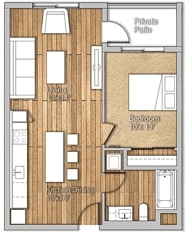 Floor plan 1x1A