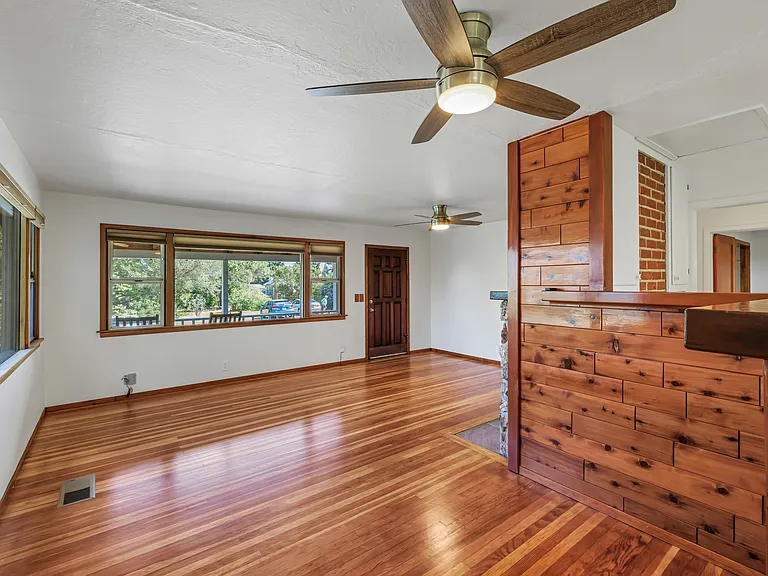 Breakfast nook and living room