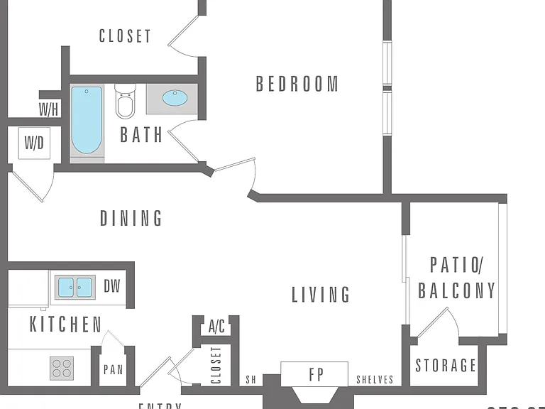 Peppermill
One bedroom, one bathroom
650 square feet Peppermill
One bedroom, one bathroom
650 square feet