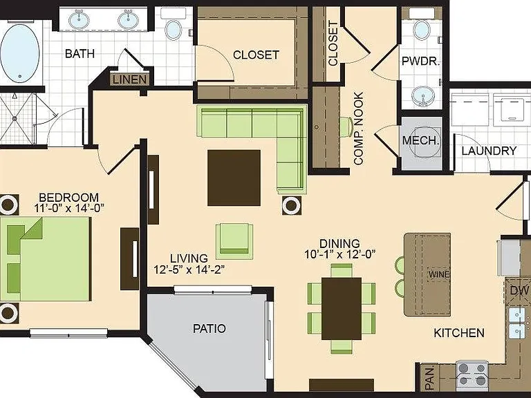 A5 | 1 bed 1 bath | 1107 sq ft A5 | 1 bed 1 bath | 1107 sq ft