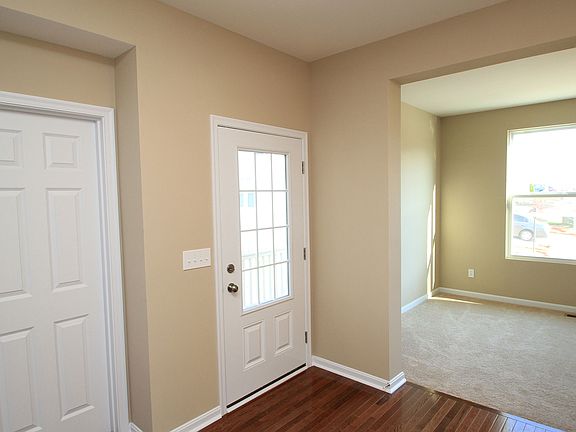 Foyer with hardwood
