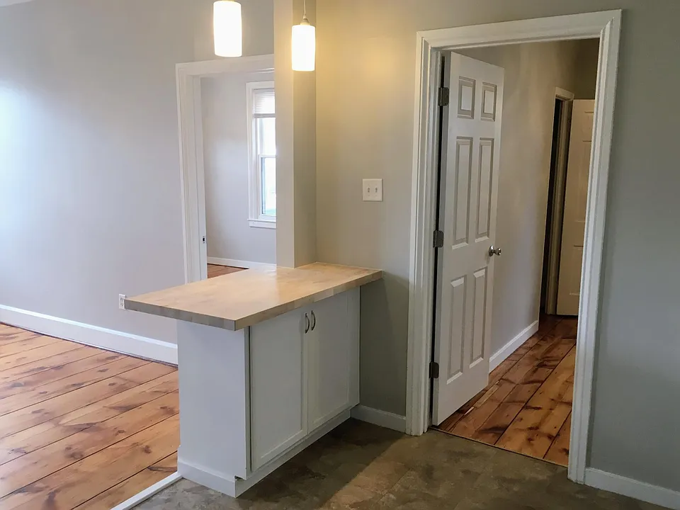 Kitchen into living room