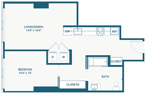 Floor plan 1x1 C27 ADA Puget