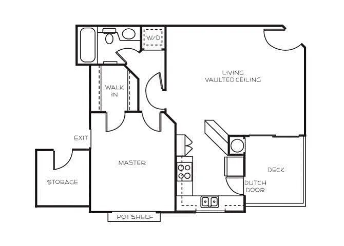 Floor plan 1 Bedroom, 1 Bathroom A
