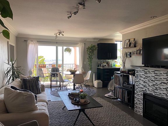 Open living room to dining area