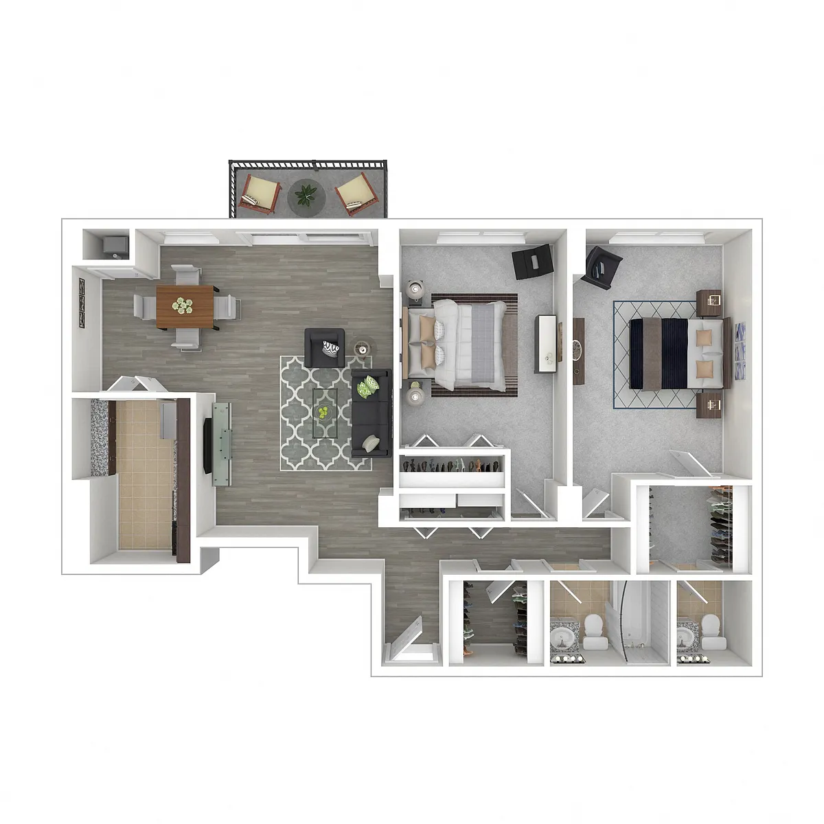 Floor plan 2 BEDROOM B