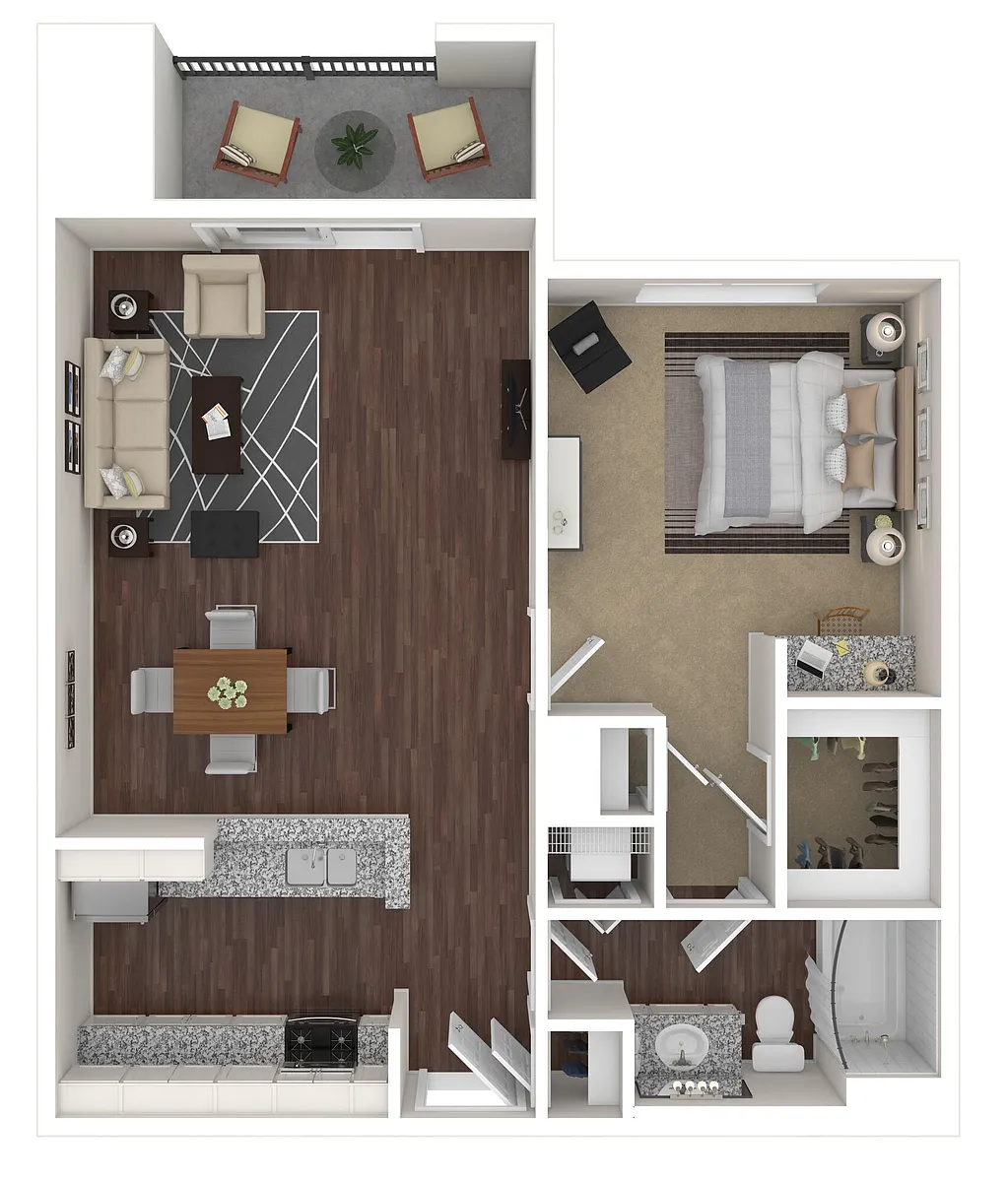 Floor plan 1 Bed / 1 Bath
