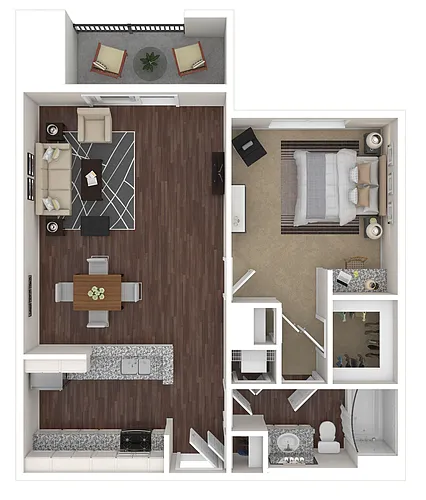 Floor plan 1 Bed / 1 Bath
