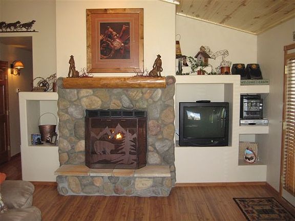 River Rock Fireplace