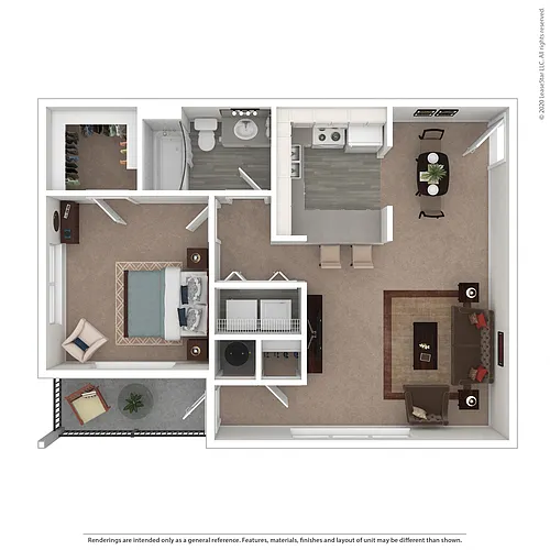 Floor plan 1 Bedroom 1 Bath