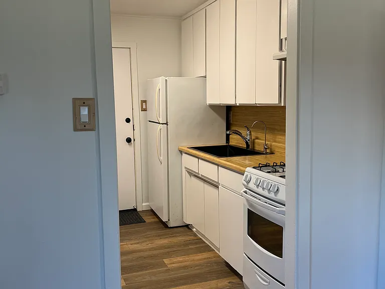 View from the living room to the kitchen.