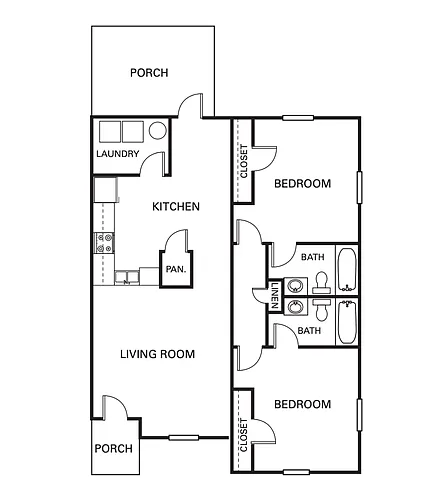 Floor plan The Oaks Two Bedroom