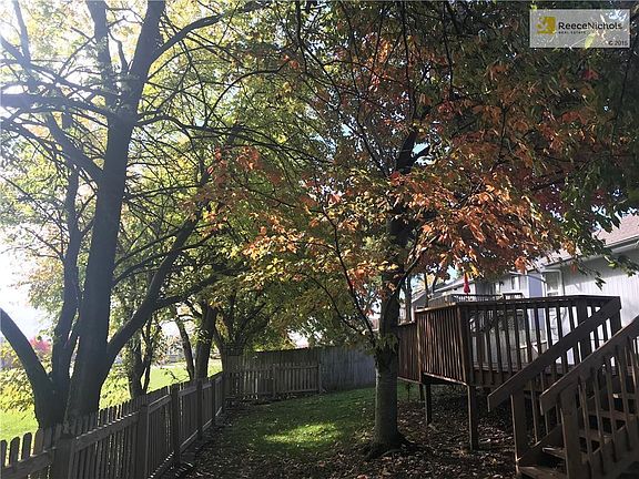 Private back yard with mature trees